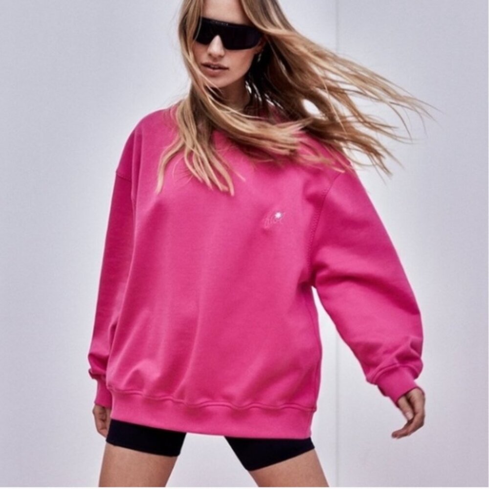 For Love and Lemon Alex Oversized Pink Sweatshirt Medium - Picture 7 of 7